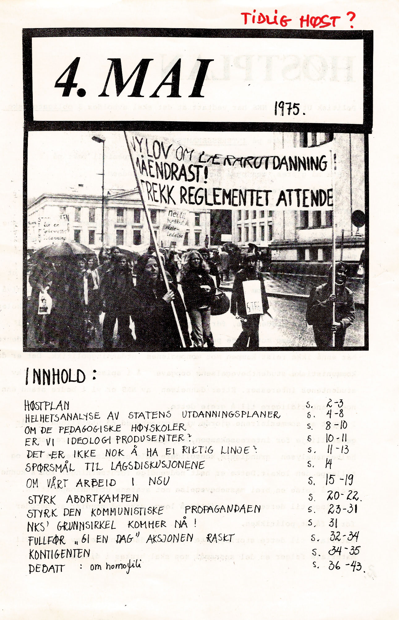 4. mai tidlig høst 1975