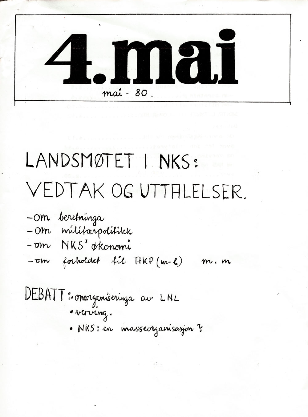 4. mai mai 1980