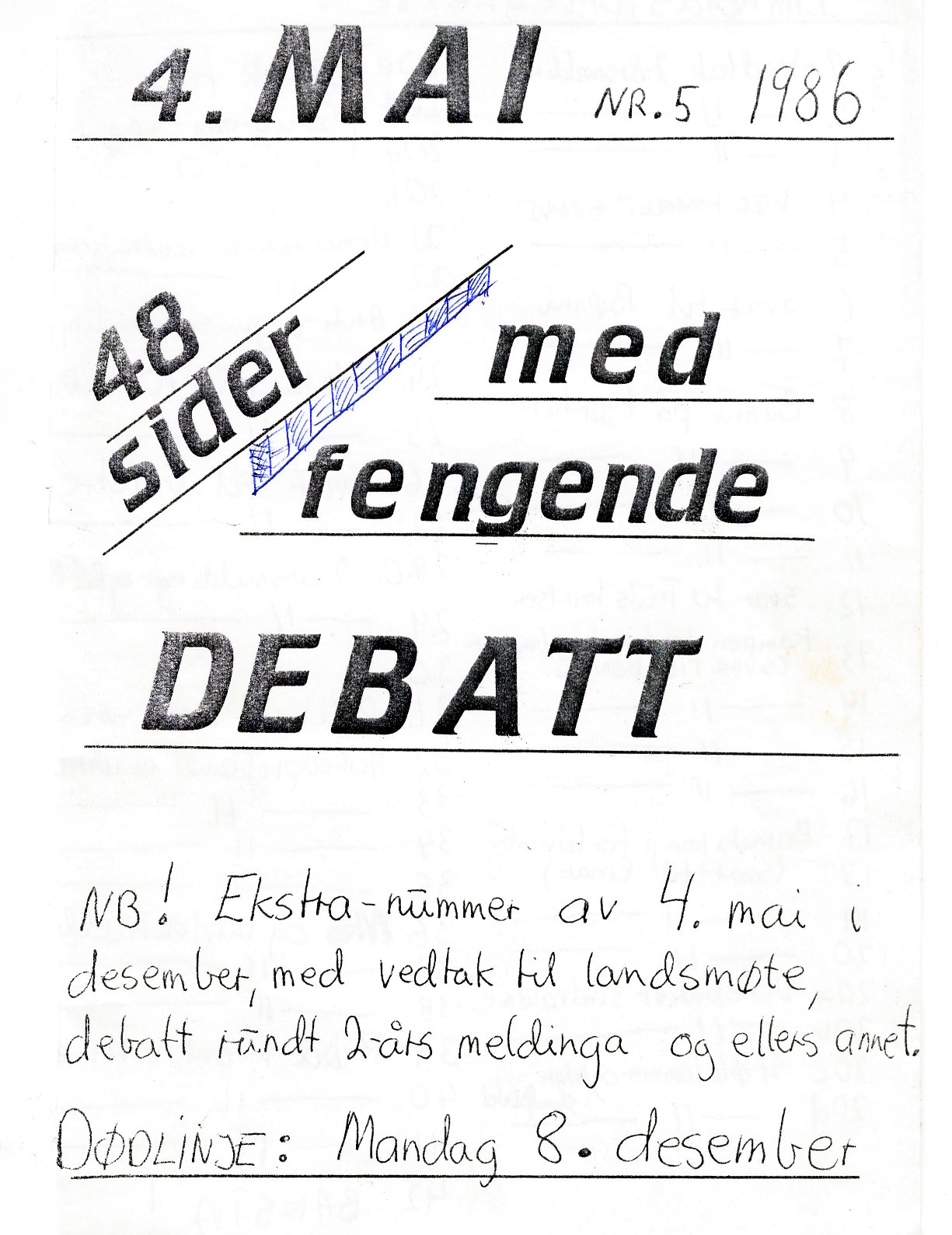 4. mai nr. 5, 1986